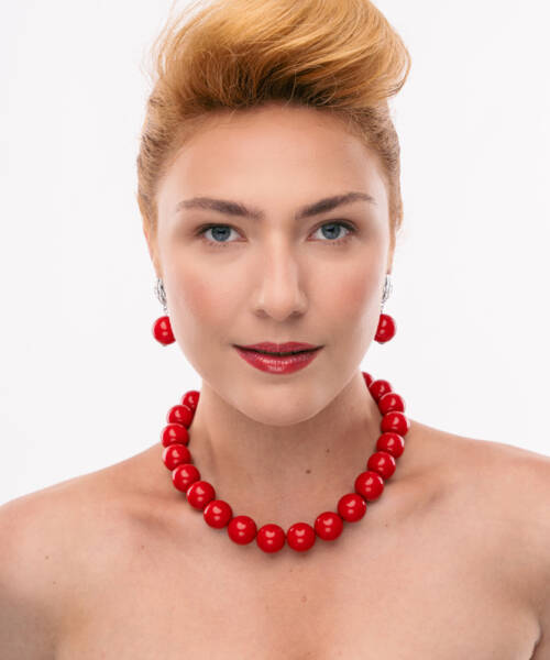Κολιέ χάντρες κόκκινο