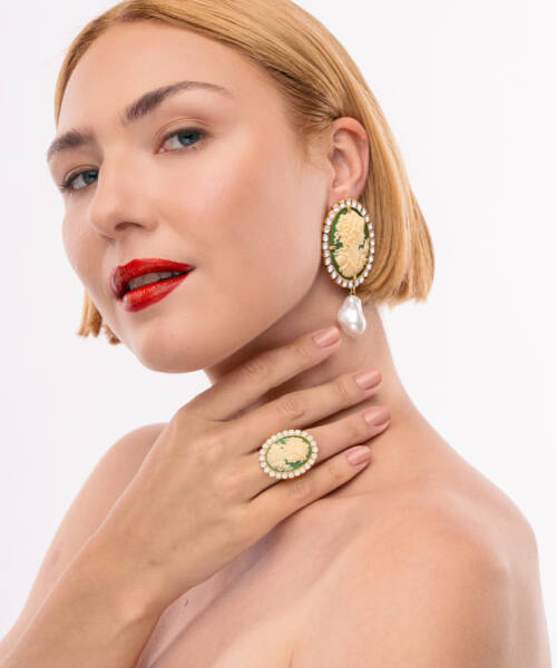 Δαχτυλίδι Cameo Emerald πράσινο